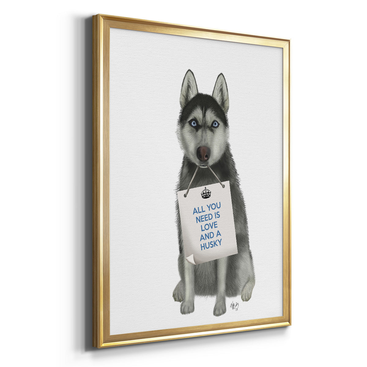 Love and Husky - Modern Framed Canvas Print