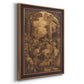 Monochrome religious painting of the raising of Lazarus by Leandro Bassano printed on canvas in an ornate bronzed mahogany wood frame with a vertical orientation.