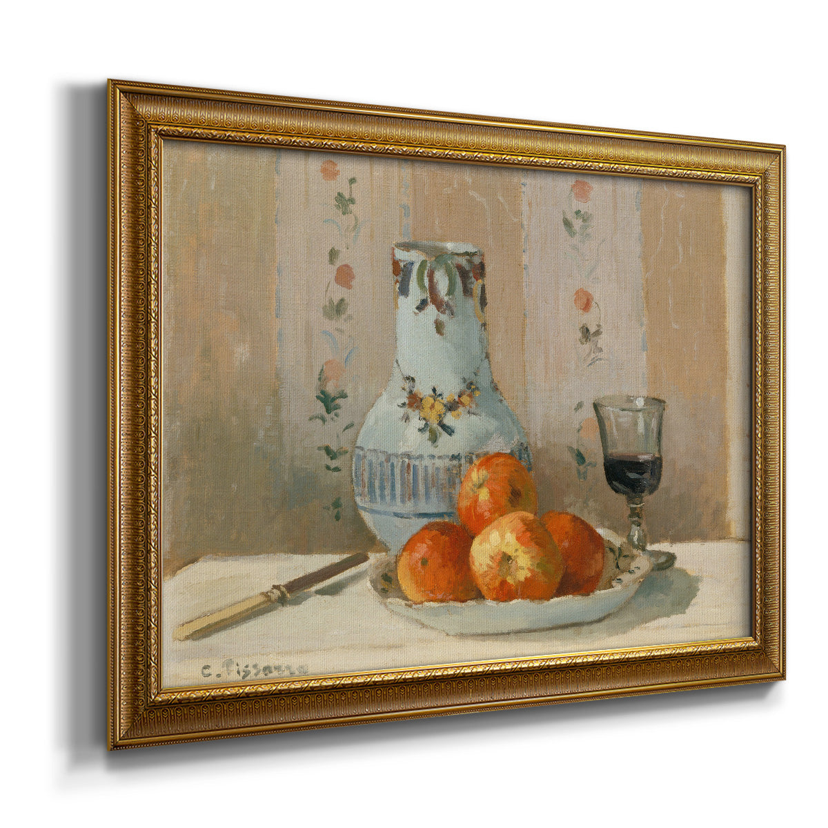 Still Life with Apples and Pitcher Premium Framed Canvas- Ready to Hang