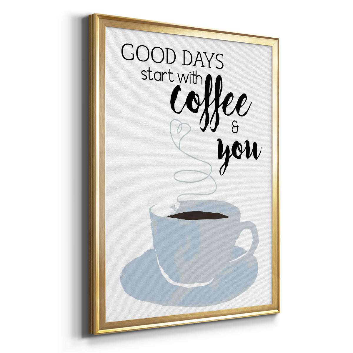 Start With Coffee & You - Modern Framed Canvas Print