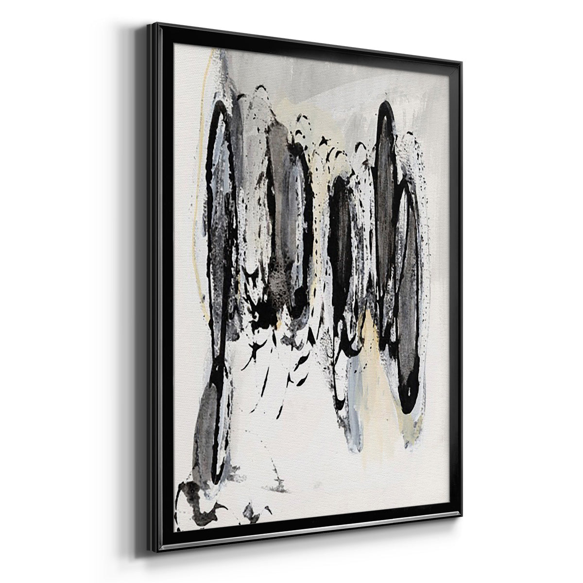 Grey Scribbles I - Modern Framed Canvas Print