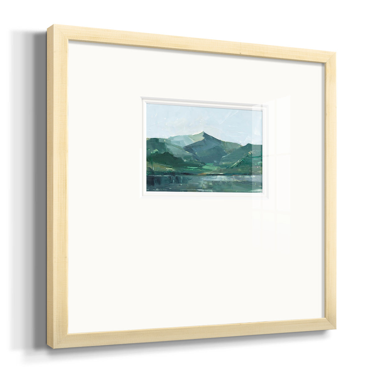 Green Grey Mountains I Premium Framed Print Double Matboard