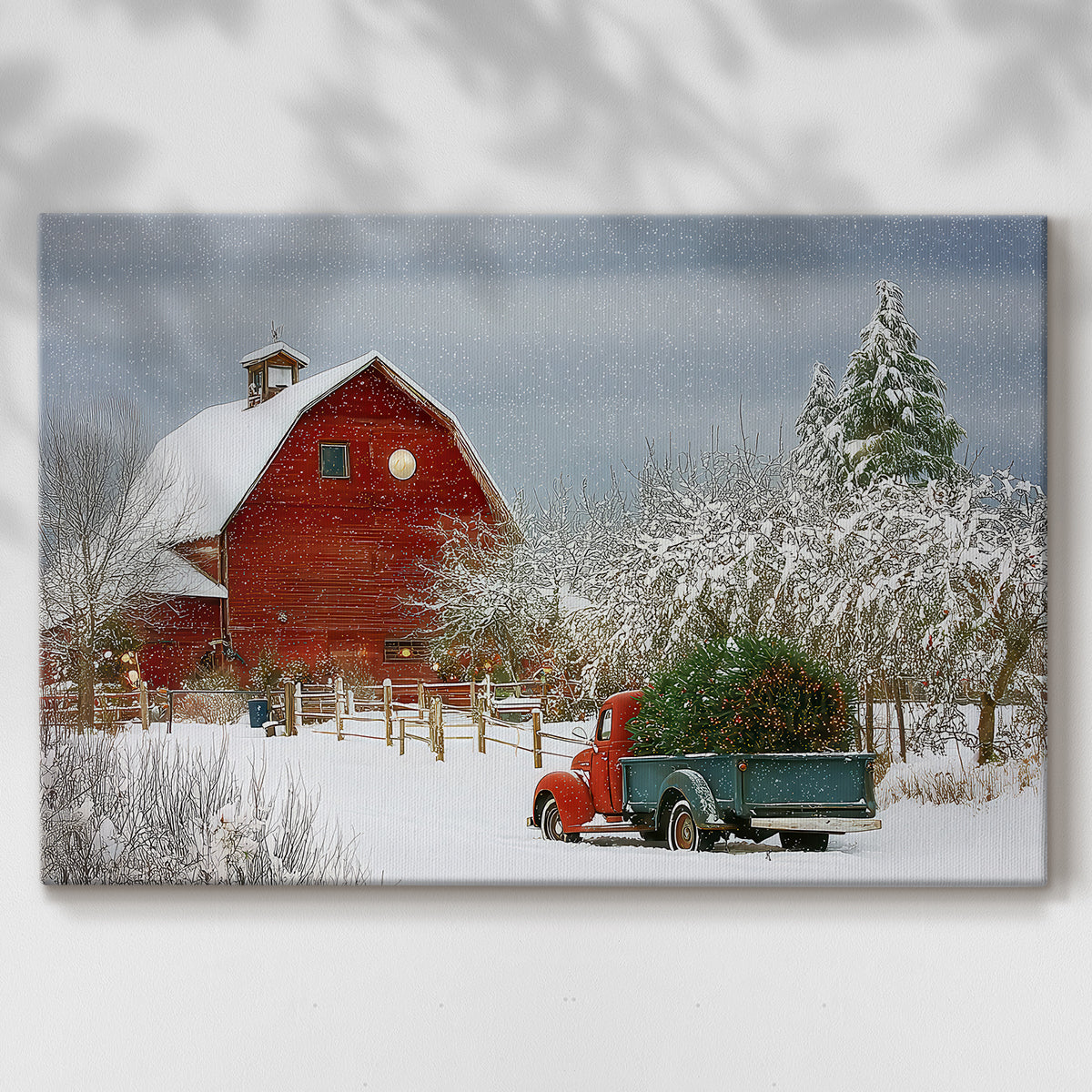 Soft Linen Village Serenade - Canvas Art Print