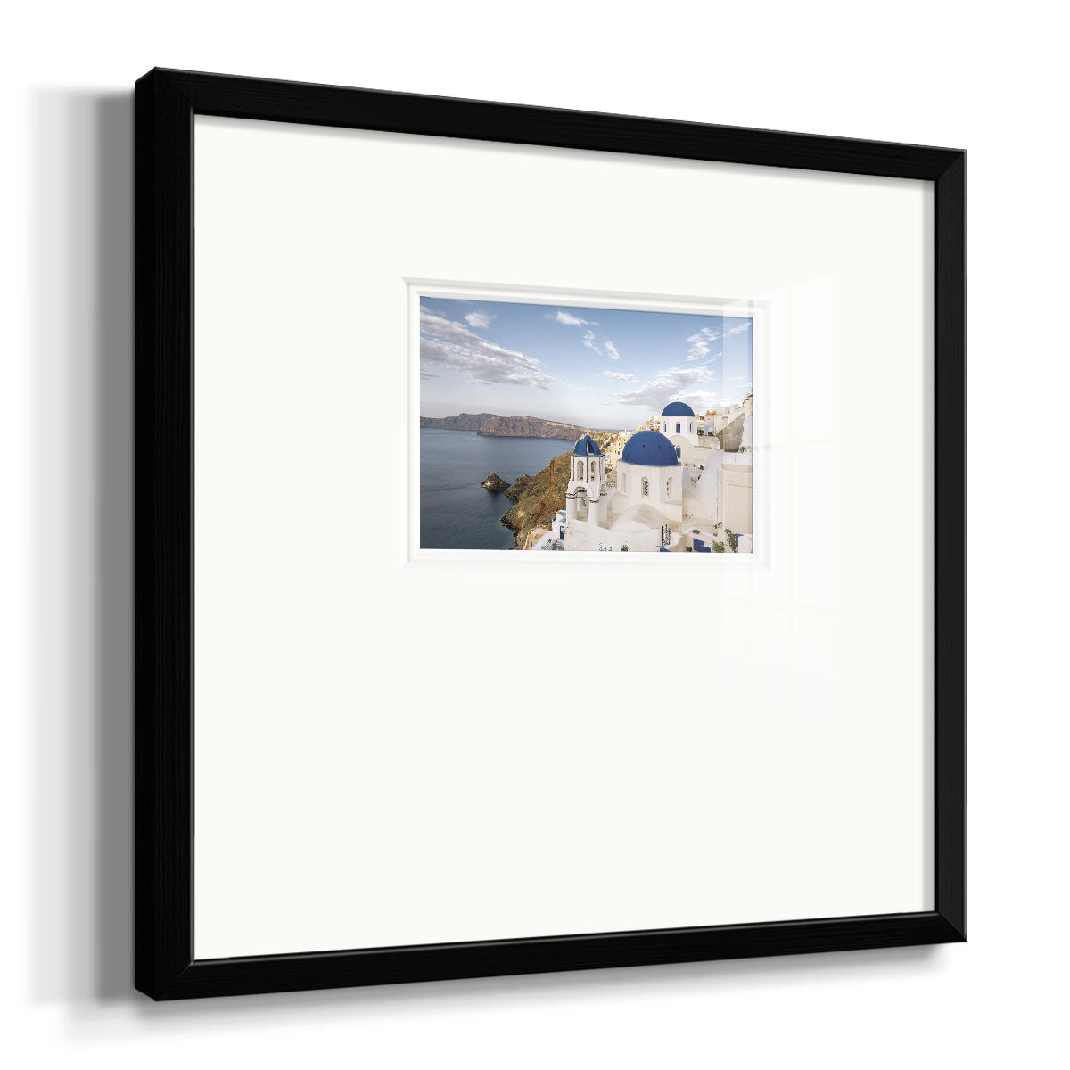 Santorini View Premium Framed Print Double Matboard