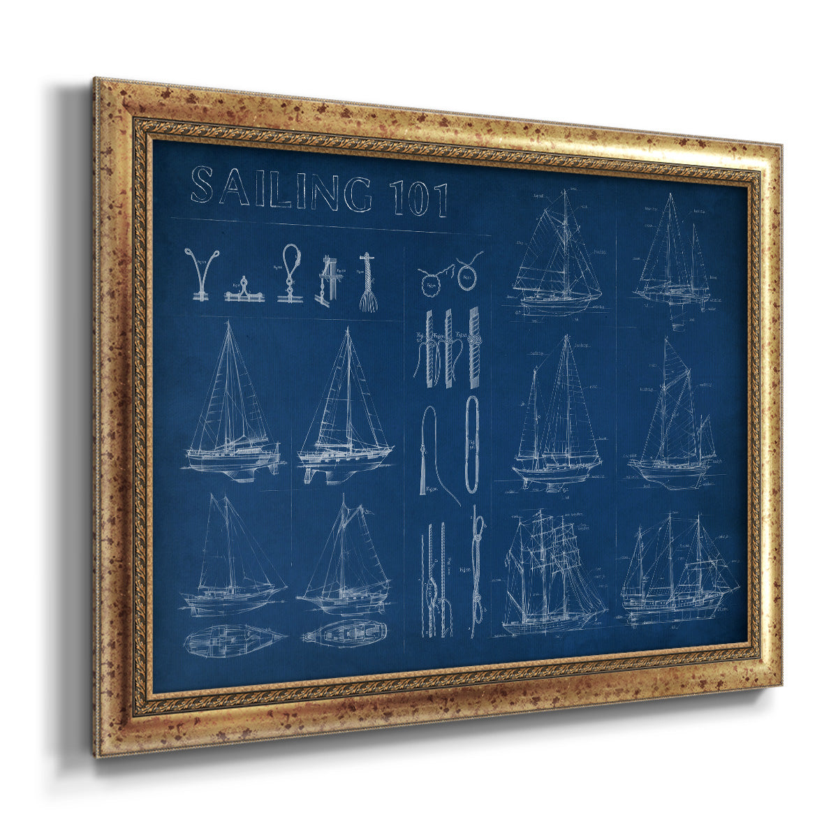 Sailing Infograph Premium Framed Canvas- Ready to Hang