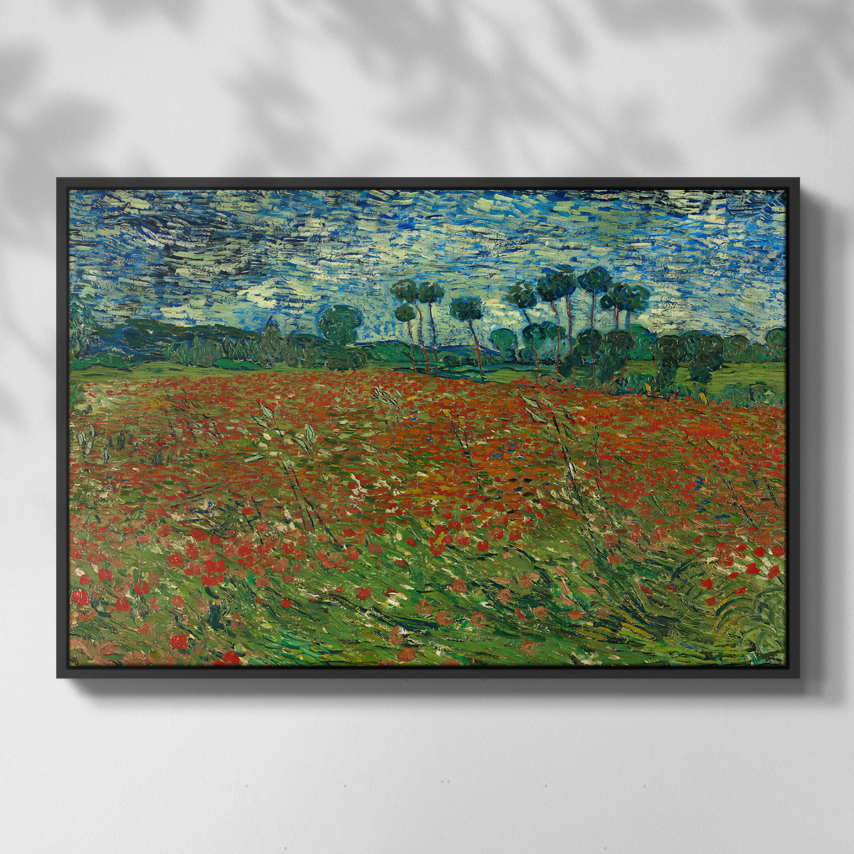 Field with Poppies, 1889 - Floater Framed Canvas Print
