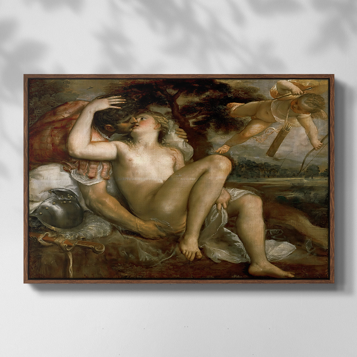 Mars, Venus and Cupid, c. 1530 - Floater Framed Canvas Print
