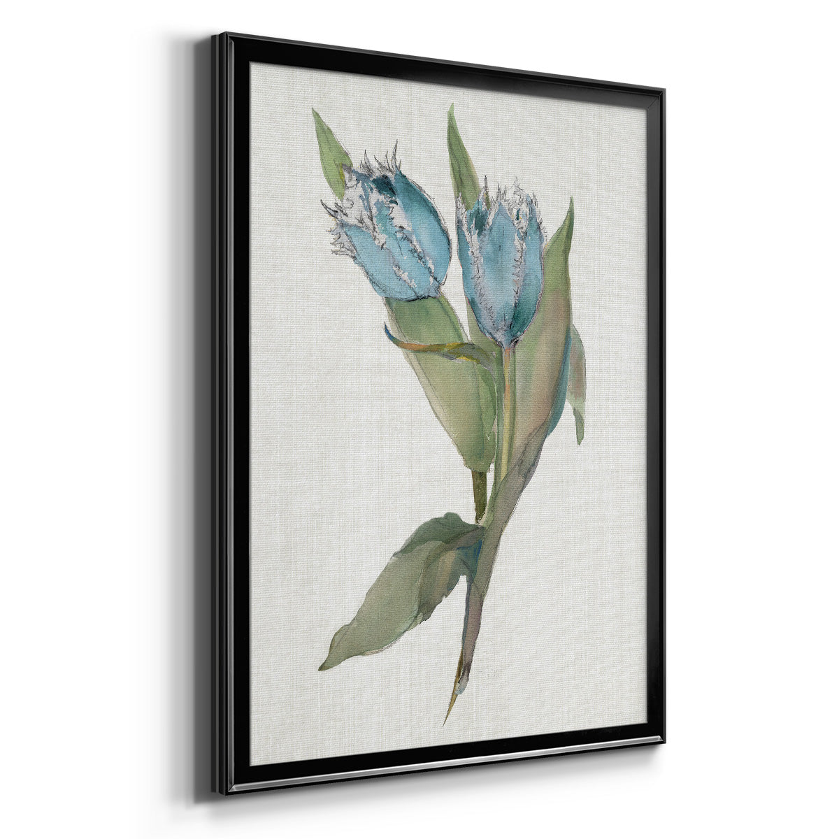 Blue Tulip Picks II - Modern Framed Canvas Print