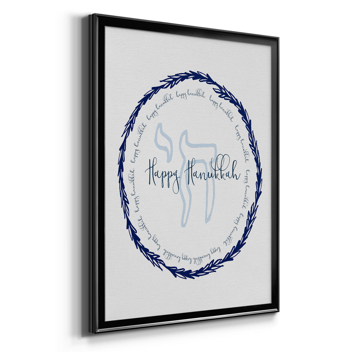 Hanukkah Go Round - Modern Framed Canvas Print