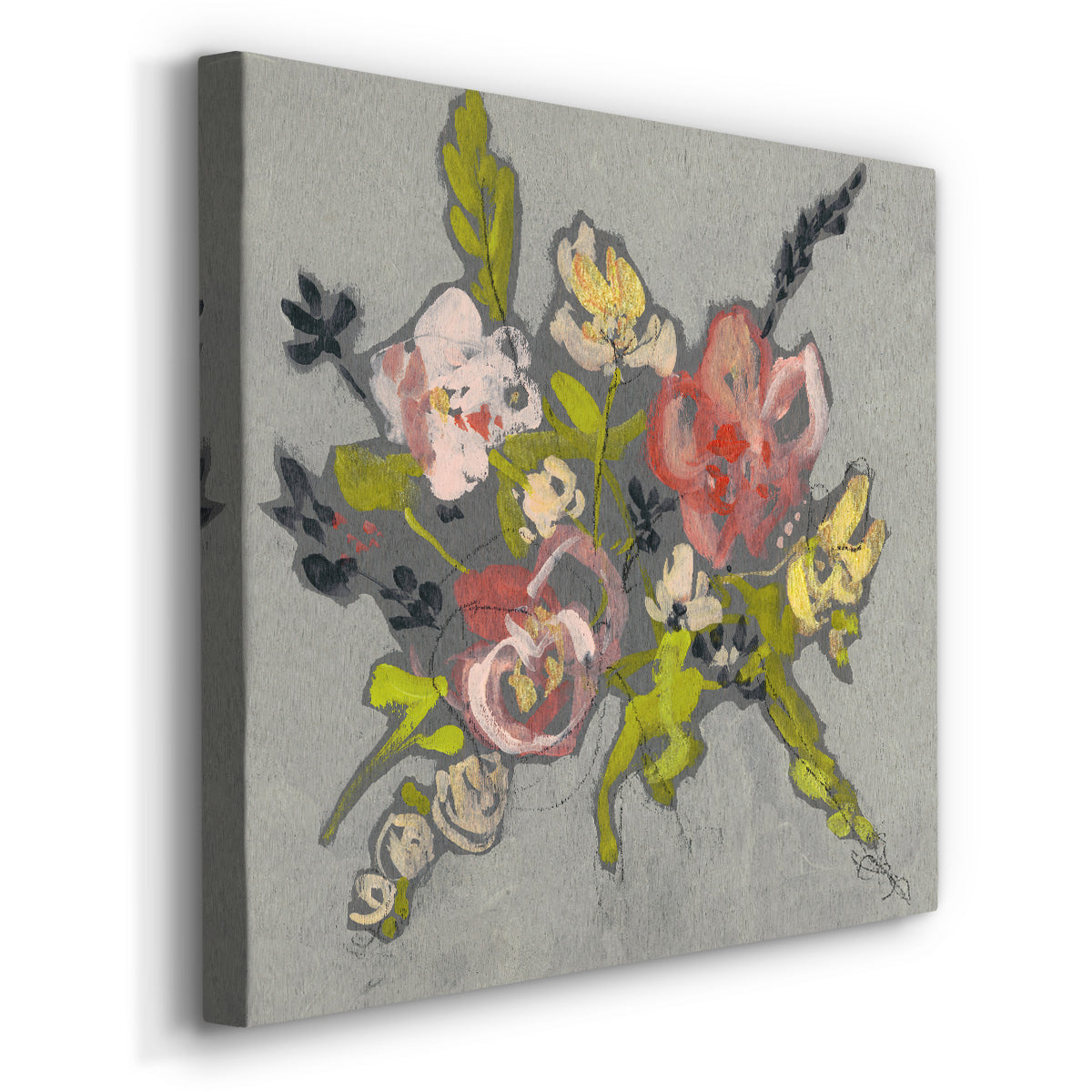 Blush & Paynes Bouquet II - Canvas Art Print