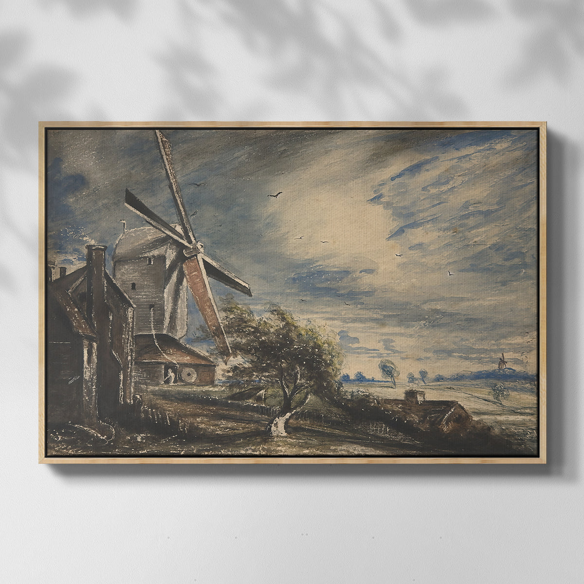 A Mill Near Colchester, c. 1833 - Floater Framed Canvas Print