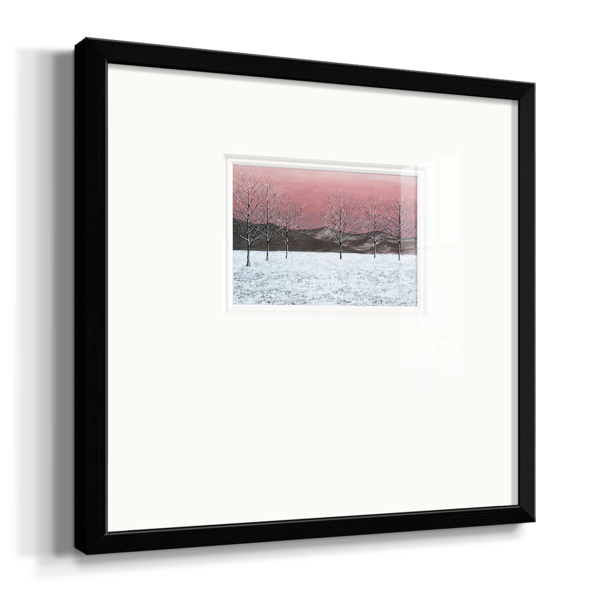 Sunset Snowfall I Premium Framed Print Double Matboard