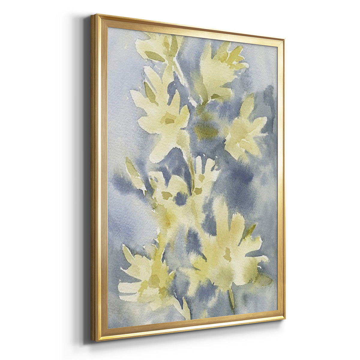 Forsythia Blooms I - Modern Framed Canvas Print