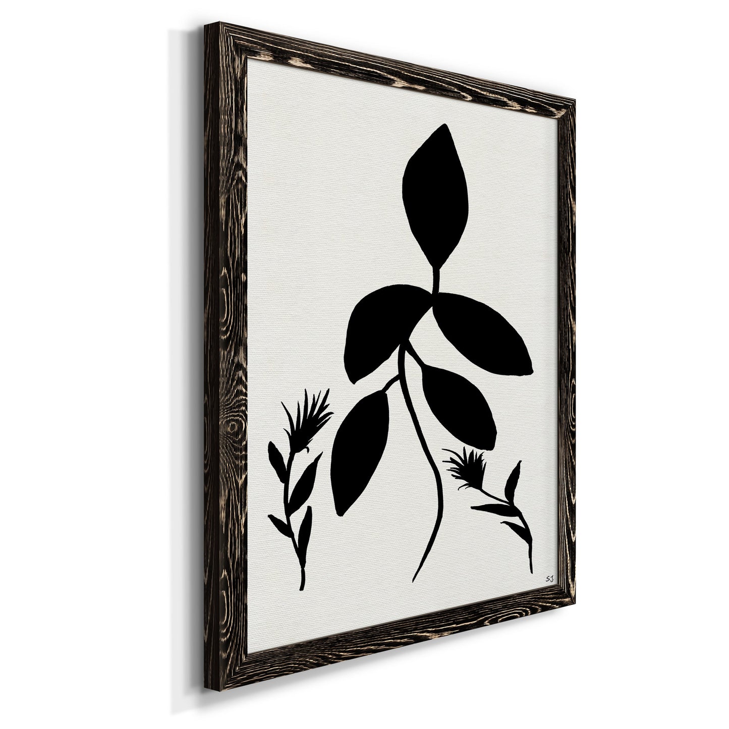 Silhouette Garden I - Premium Canvas Framed in Barnwood - Ready to Hang