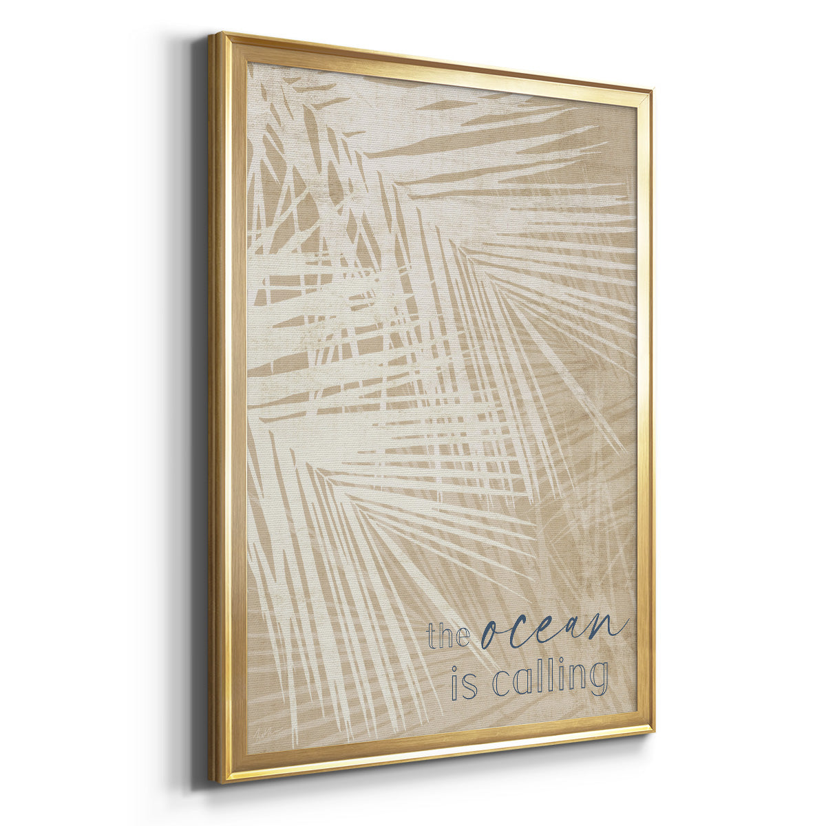 Ocean Calling Palms - Modern Framed Canvas Print