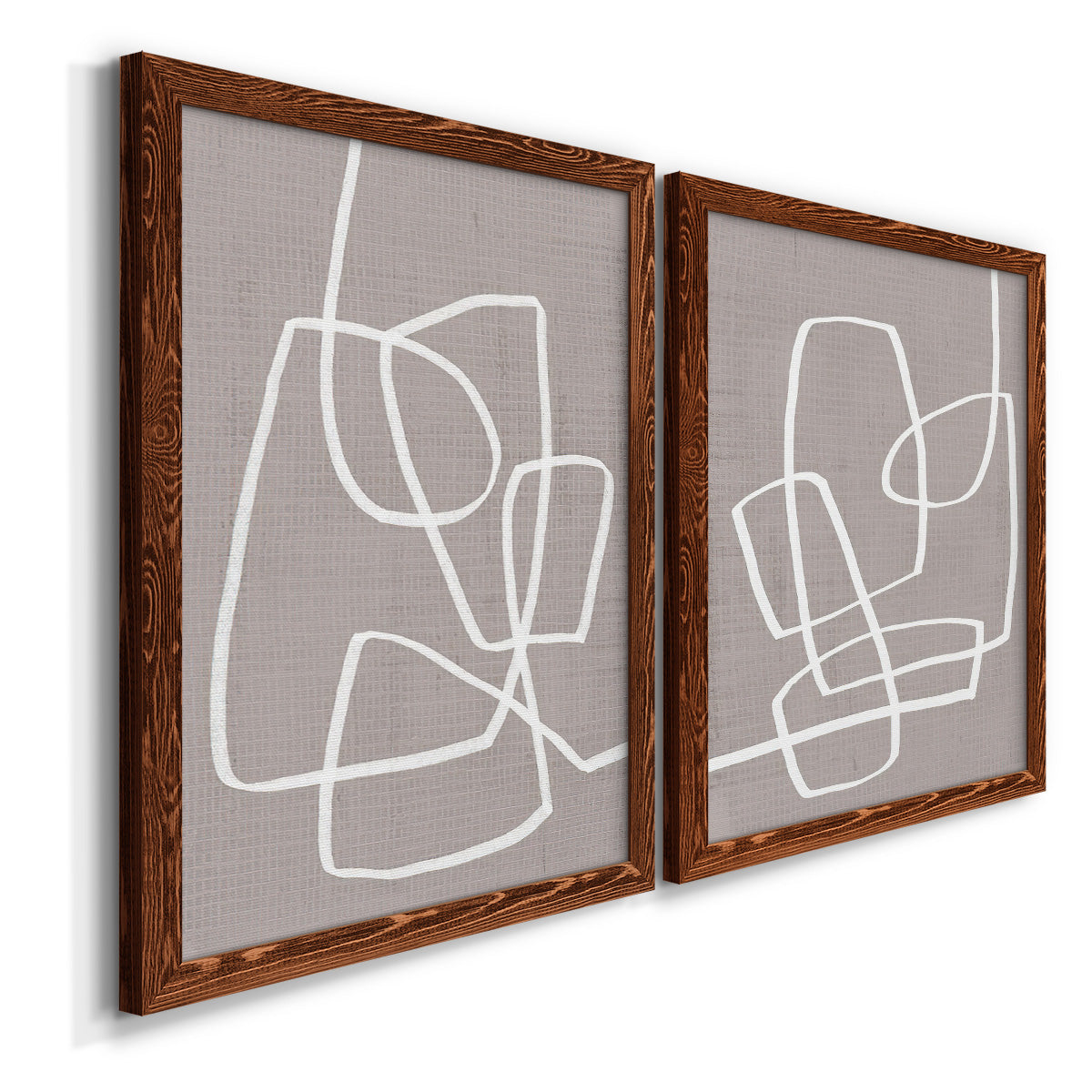 Linen Roundabout I - Premium Framed Canvas 2 Piece Set - Ready to Hang