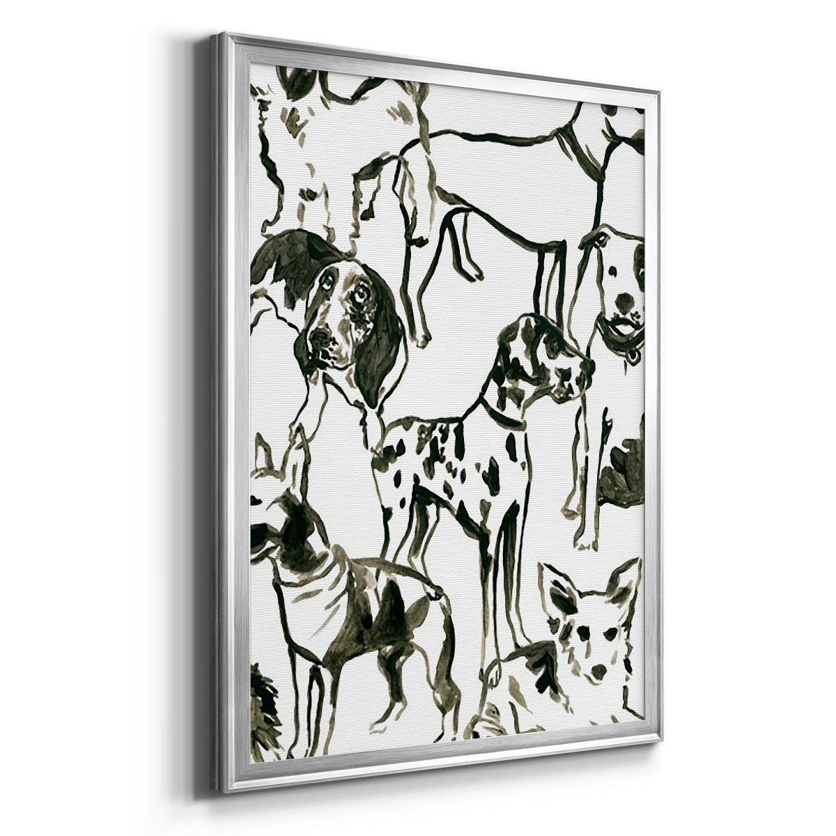 Canine Collage II - Modern Framed Canvas Print