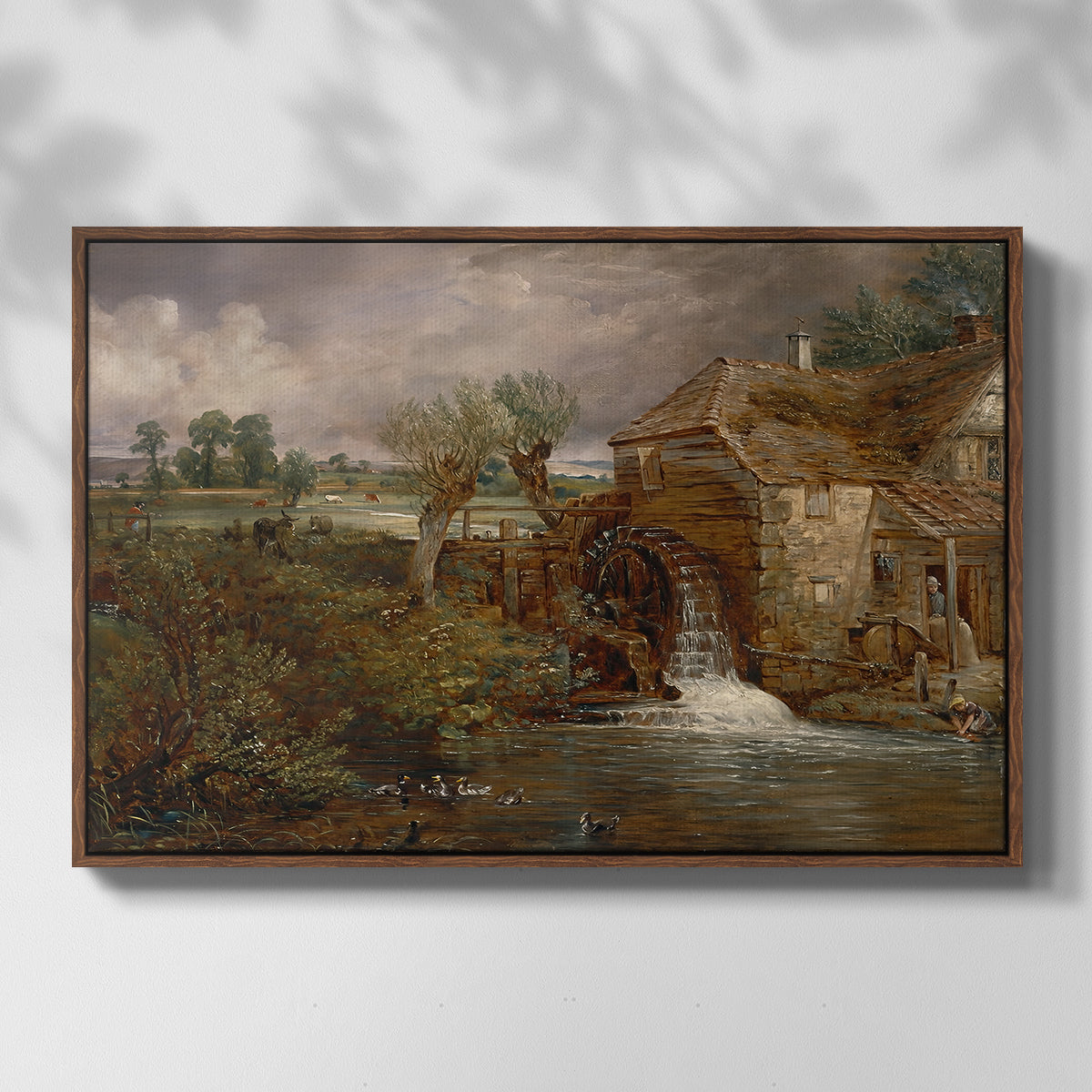 Parham Mill, Gillingham, 1826 - Floater Framed Canvas Print