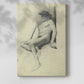 Canvas art print of a relaxed seated figure with minimal shading and light detail with a soft shadow on a white background.