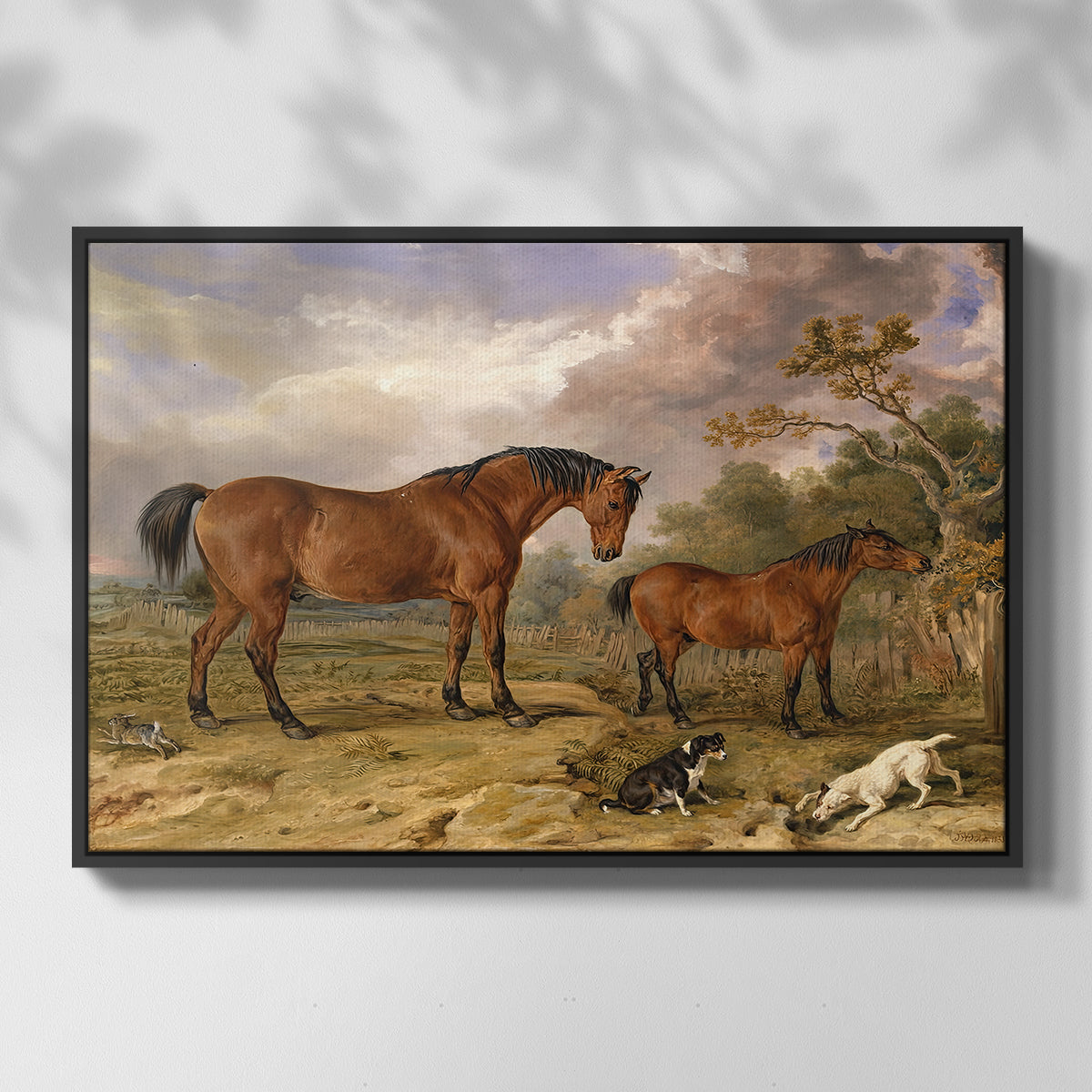 Portrait of Reformer, Blucher, Tory and Crib, Property of Rowland Alston, Esq., M.P., 1835 - Floater Framed Canvas Print