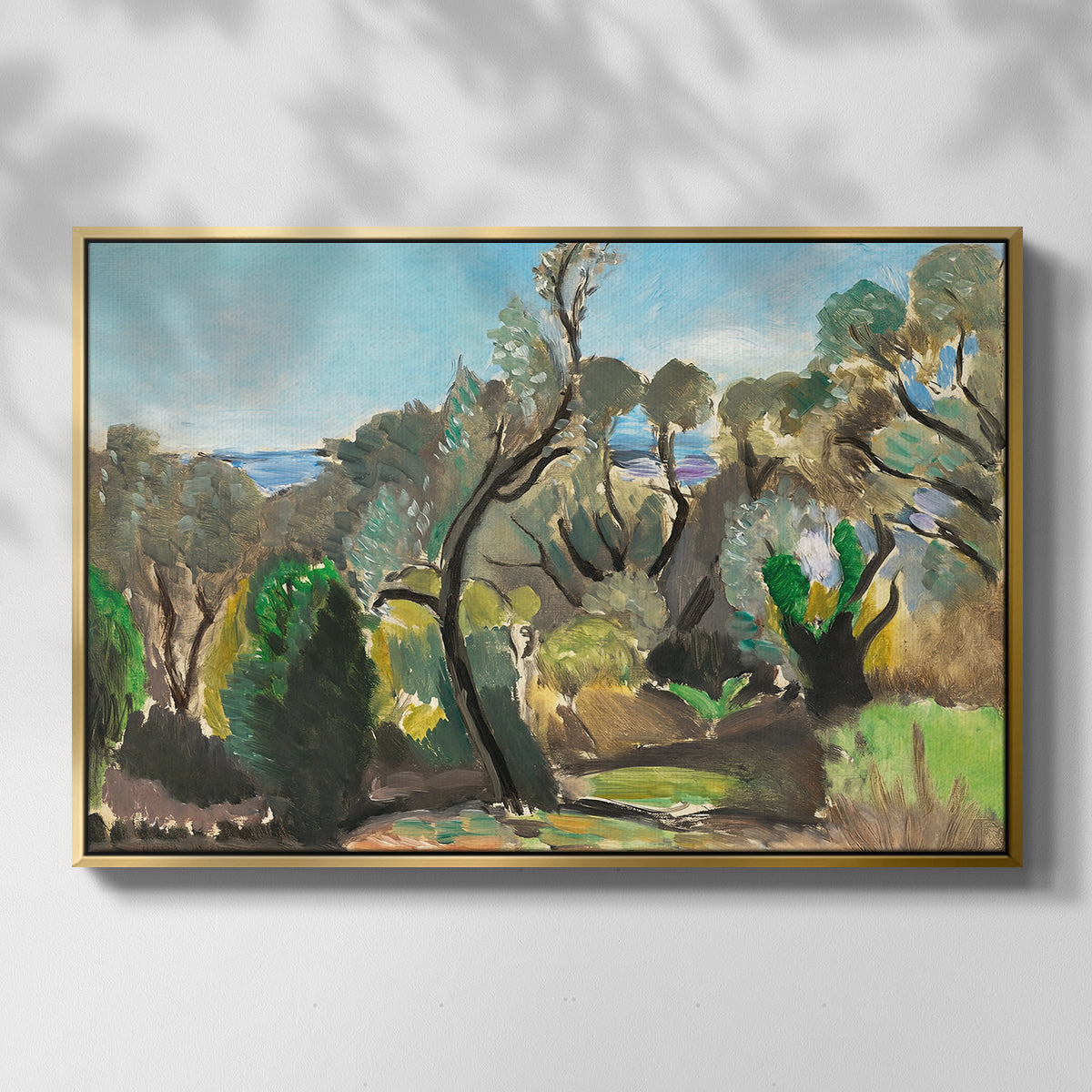 Landscape near Nice, c. 1918 - Floater Framed Canvas Print