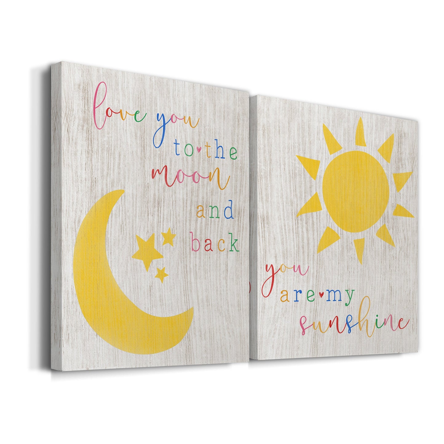 To the Moon and Back Premium Gallery Wrapped Canvas - Ready to Hang - Set of 2 - 8 x 12 Each