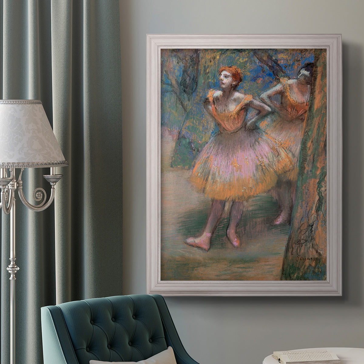 Two Dancers - Ornate Framed Canvas Print
