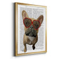 French Bulldog and Heart Glasses - Modern Framed Canvas Print