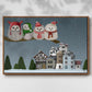 Christmas Christmas Owl Village - Framed Gallery Wrapped Canvas in Floating Frame