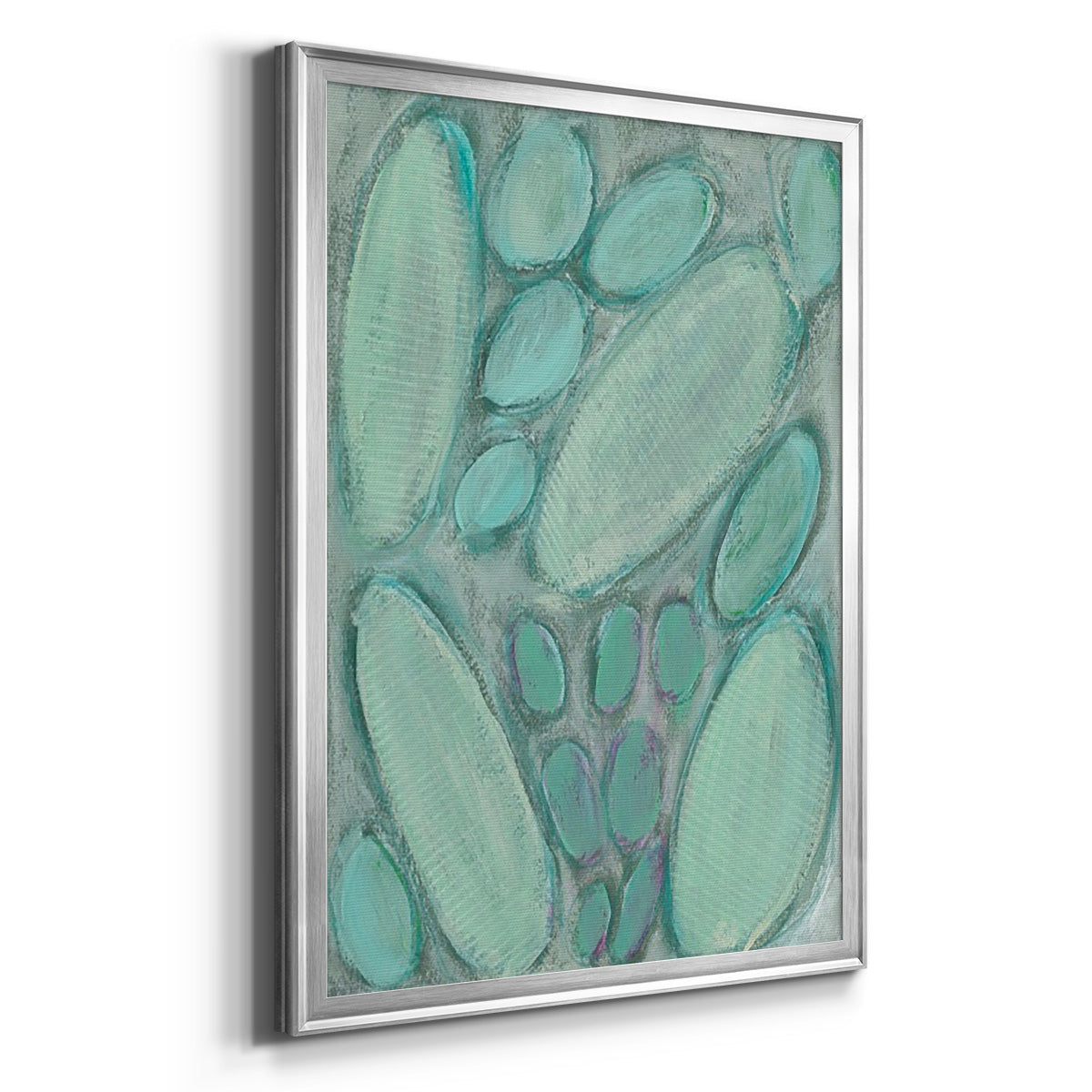 Blue Orbs I - Modern Framed Canvas Print