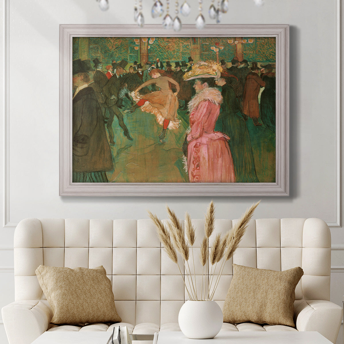 At the Moulin Rouge, The Dance - Ornate Framed Canvas Print