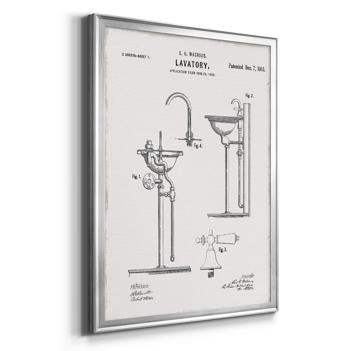 Vintage Sink II - Modern Framed Canvas Print