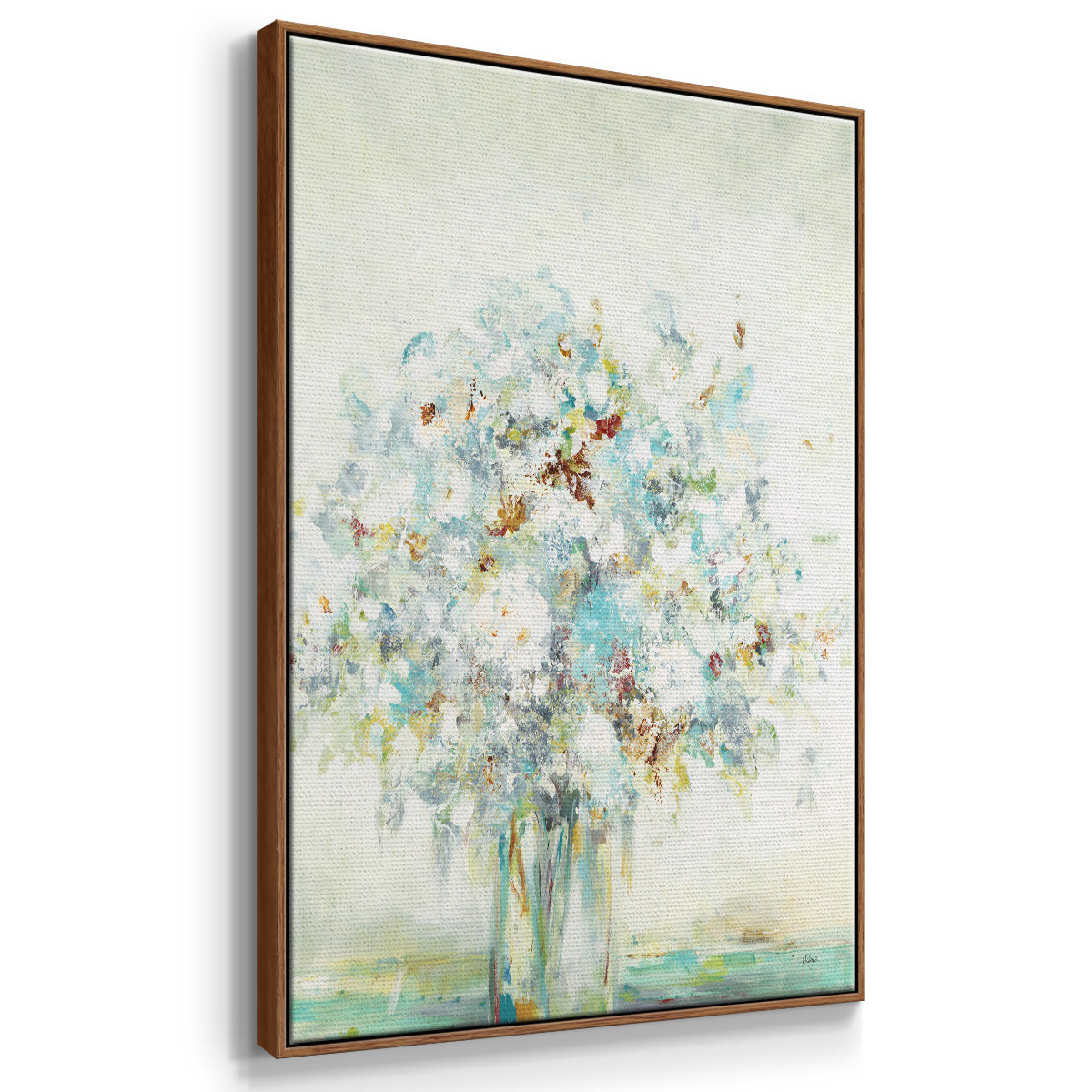 Textured Bouquet - Framed Premium Gallery Wrapped Canvas L Frame - Ready to Hang