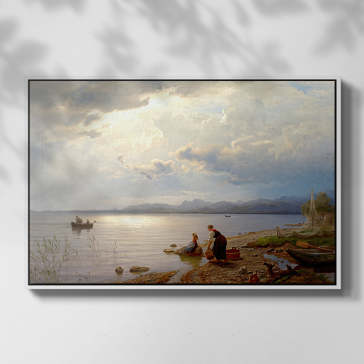 On the Banks of the Chiemsee, 1871 - Floater Framed Canvas Print