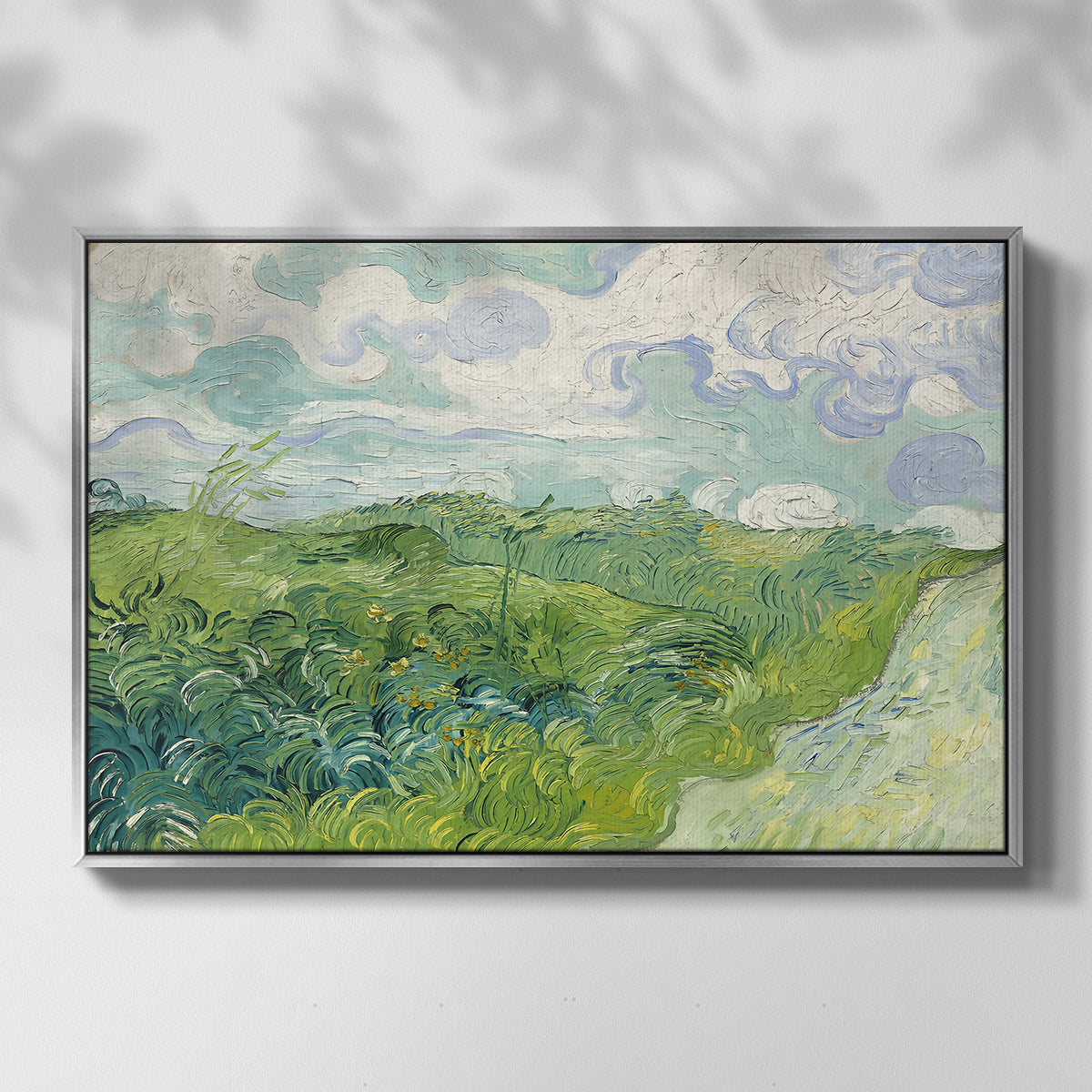 Green Wheat Field, Auvers, 1890 - Floater Framed Canvas Print