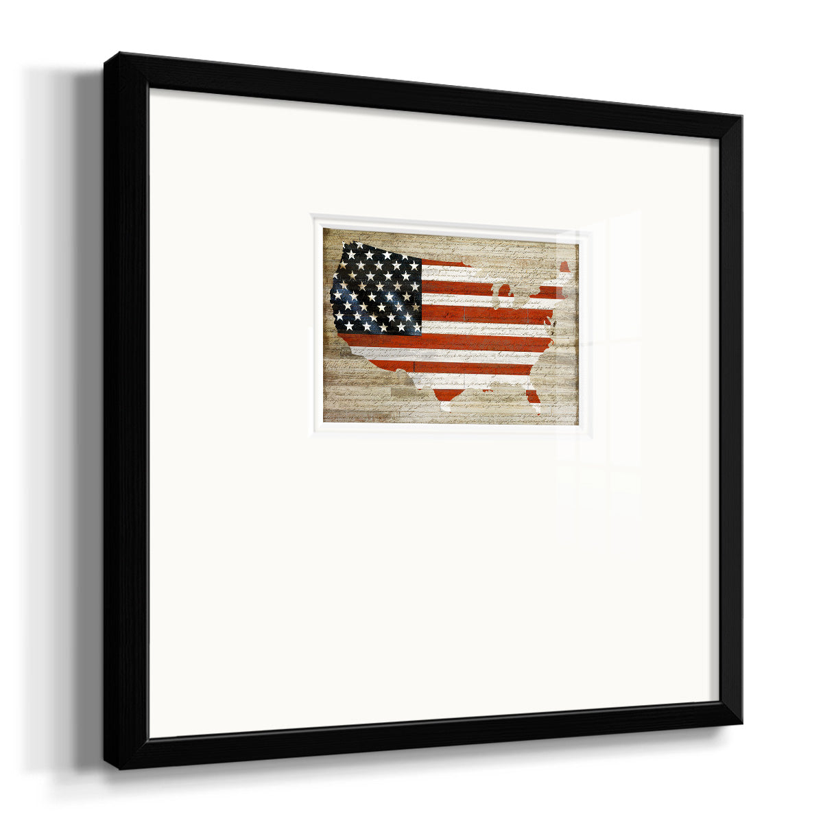 American Flag Premium Framed Print Double Matboard