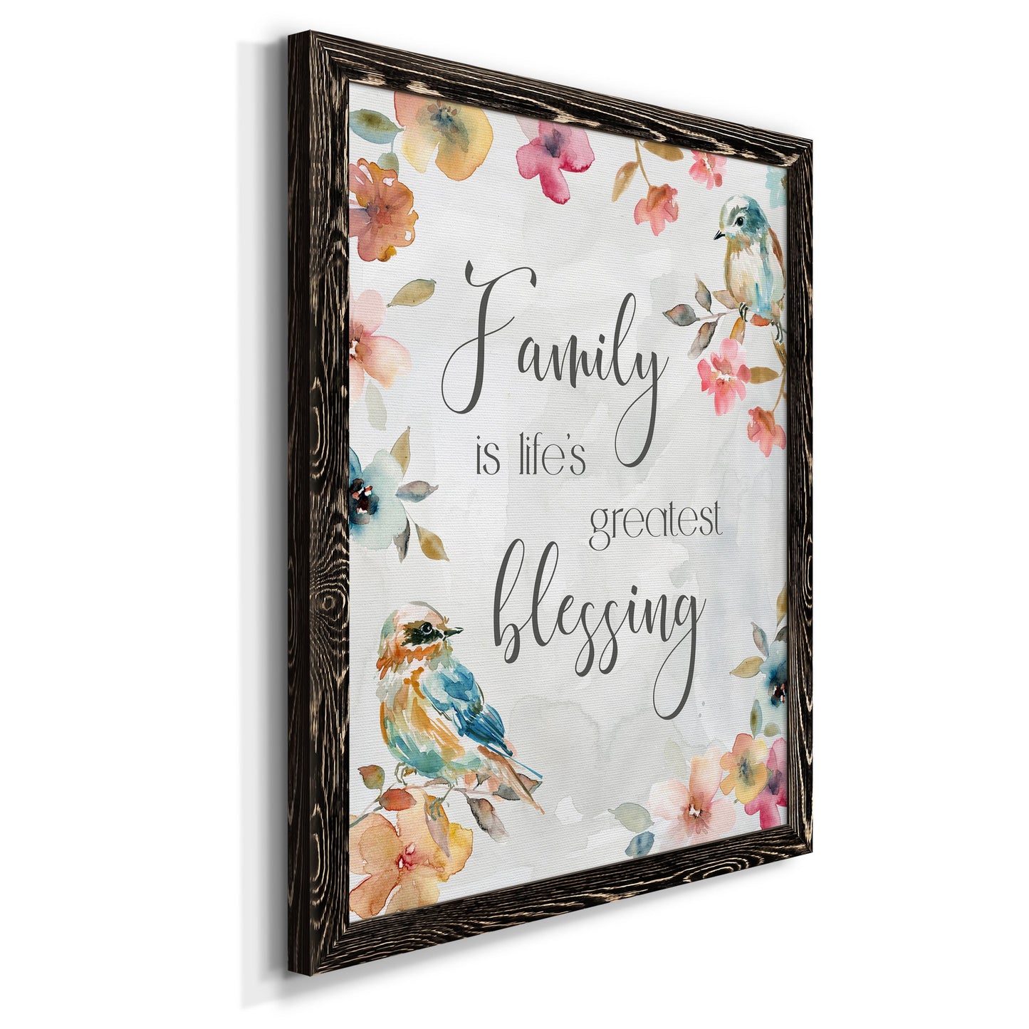 Spring Bird Blessing - Barnwood Framed Canvas Print