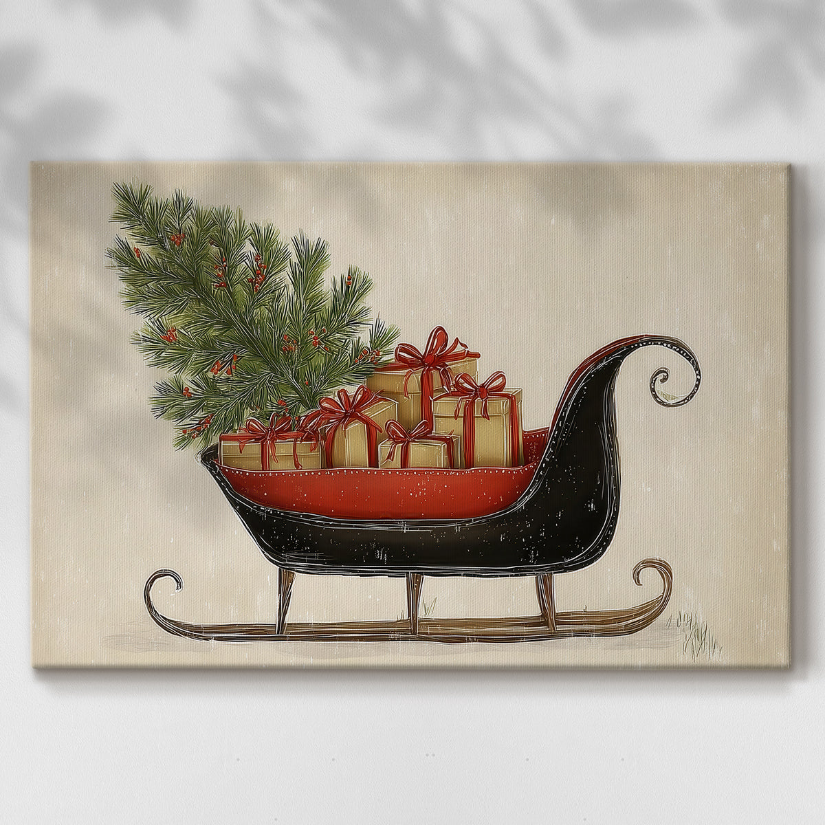 Tinsel-Gold Fir Chapel - Canvas Art Print