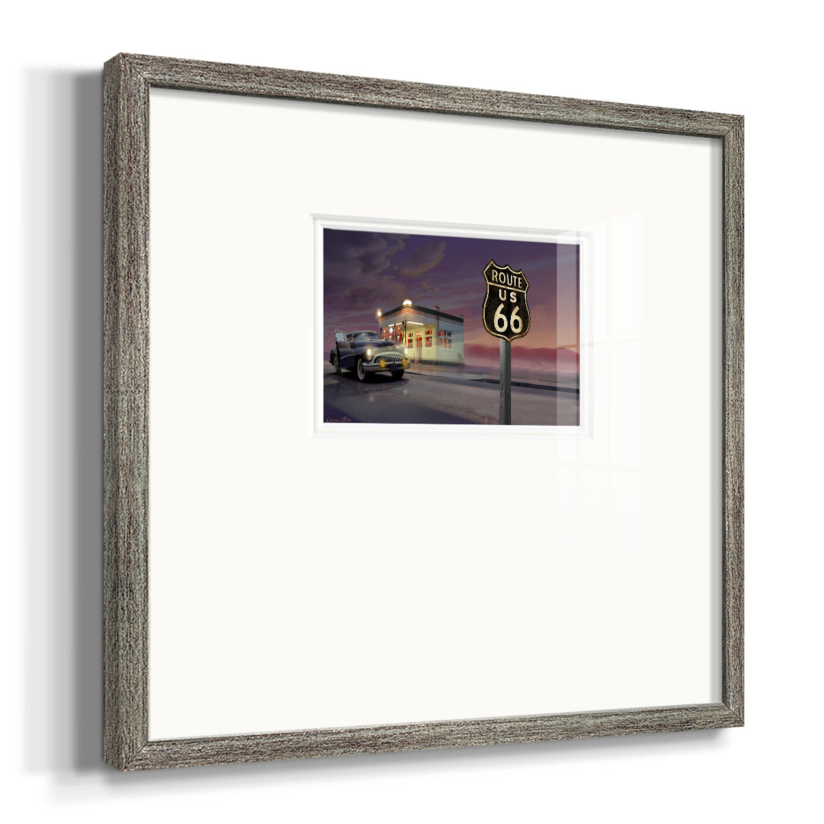 Route 66 Premium Framed Print Double Matboard