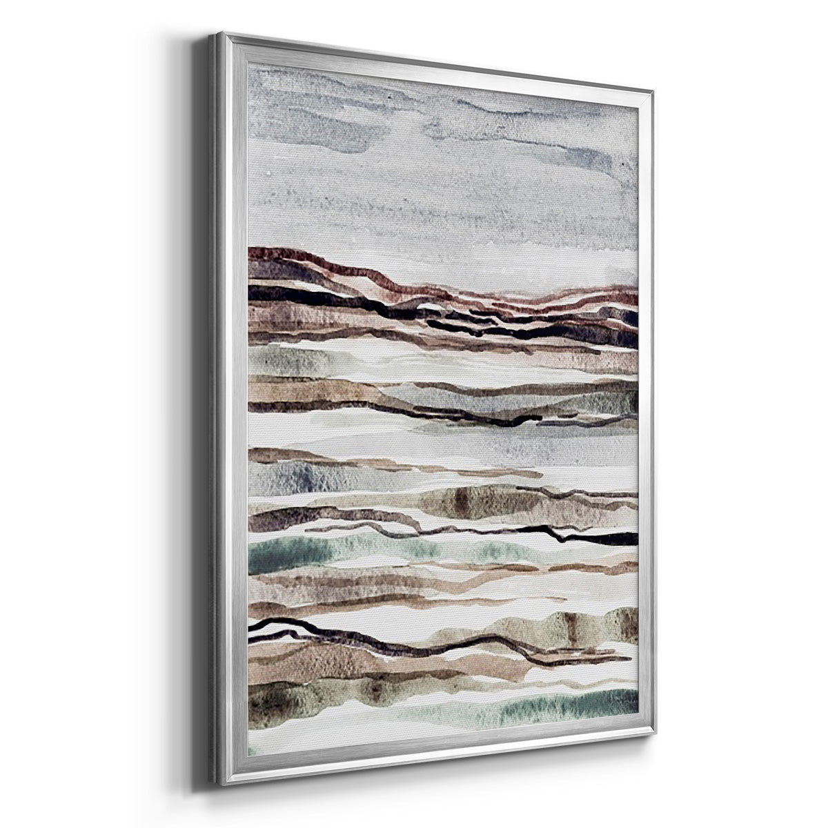 Muted Earth Layers I - Modern Framed Canvas Print