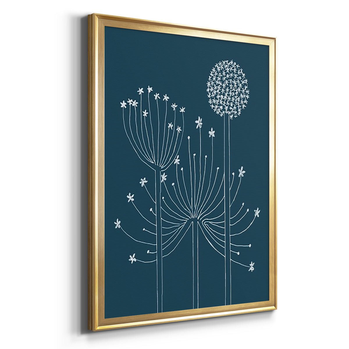 Graphic Alliums II - Modern Framed Canvas Print