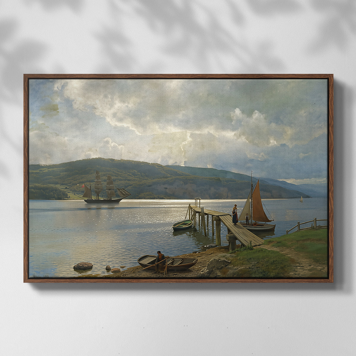 The Jetty at Feste near Moss, 1898 - Floater Framed Canvas Print
