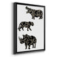 Ornamental Safari Animals II - Modern Framed Canvas Print