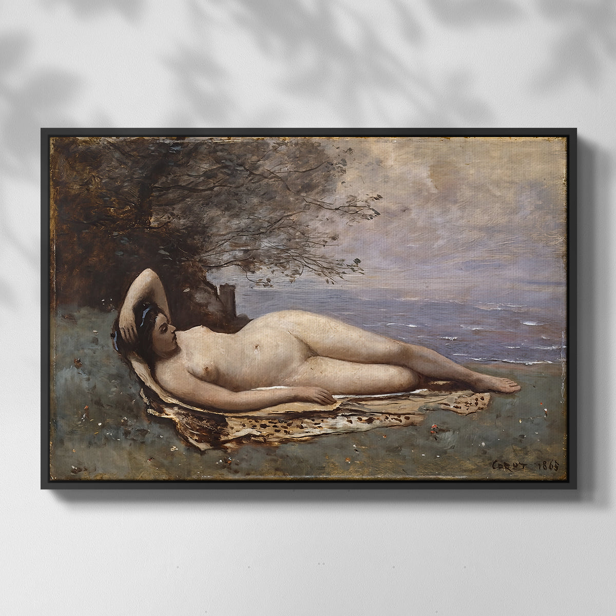 Bacchante by the Sea, 1865 - Floater Framed Canvas Print