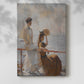 Canvas art print of a seaside composition with soft waves and gentle motion with a soft shadow on a white background.