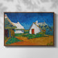 Three White Cottages at Saintes-Maries, 1888 - Floater Framed Canvas Print
