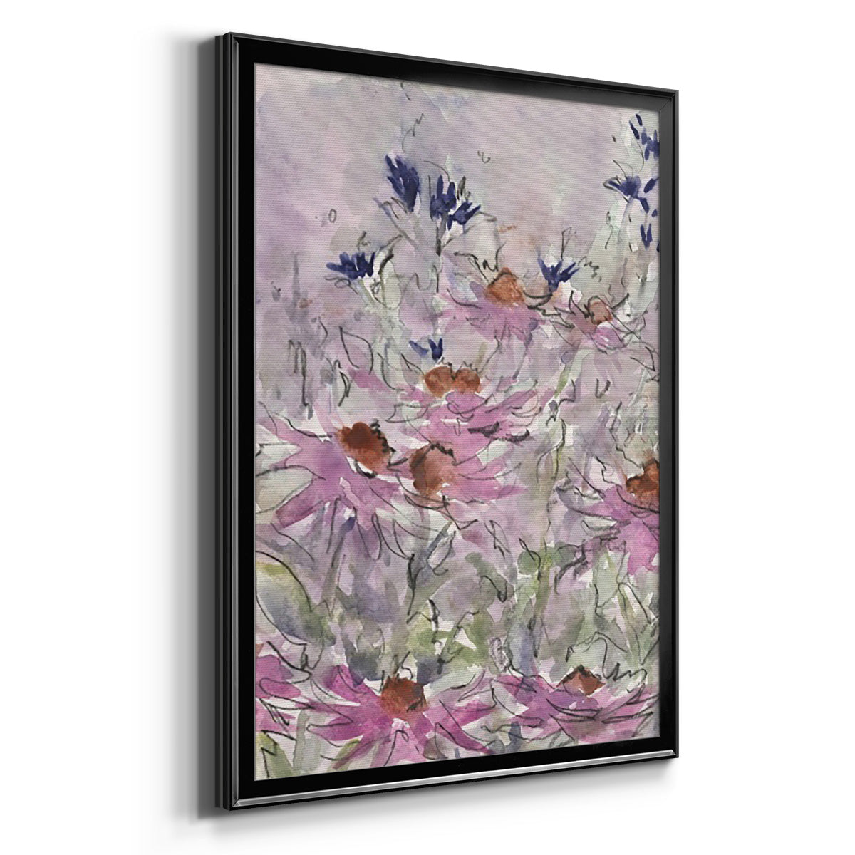 Floral Entertainment II - Modern Framed Canvas Print