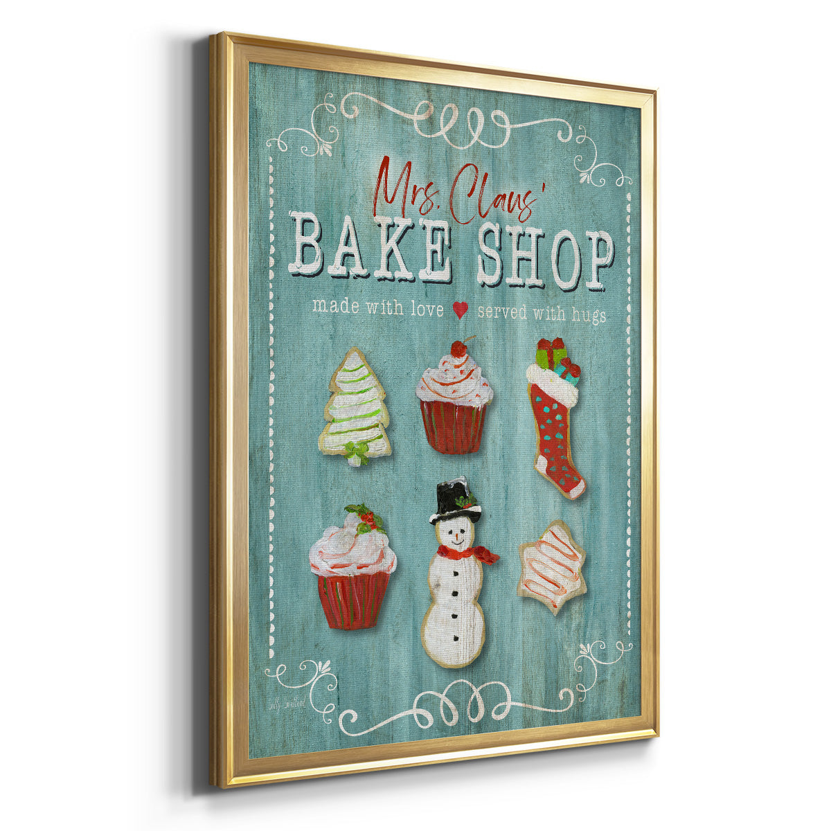 Mrs. Claus Bake Shop - Modern Framed Canvas Print