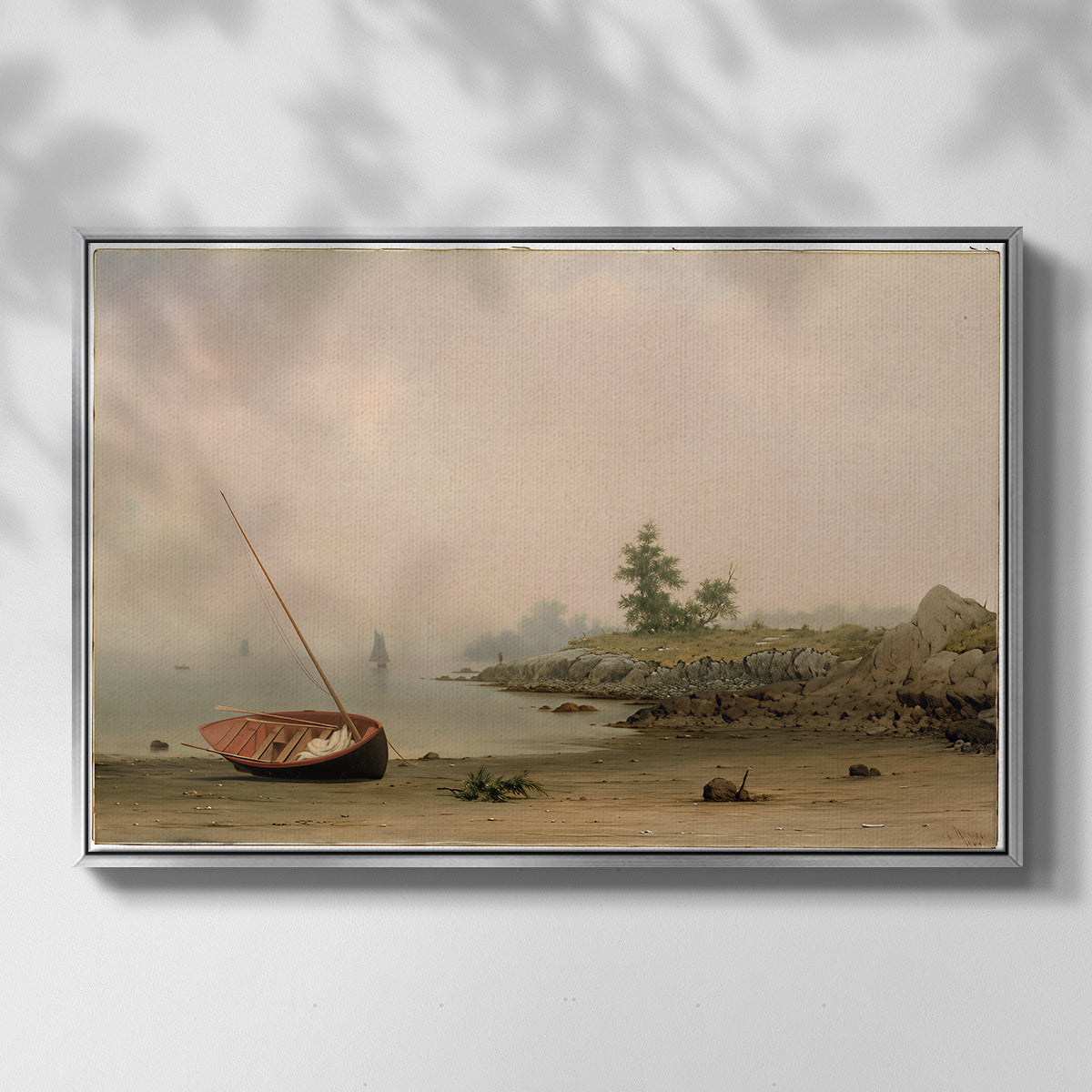 The Stranded Boat, 1863 - Floater Framed Canvas Print