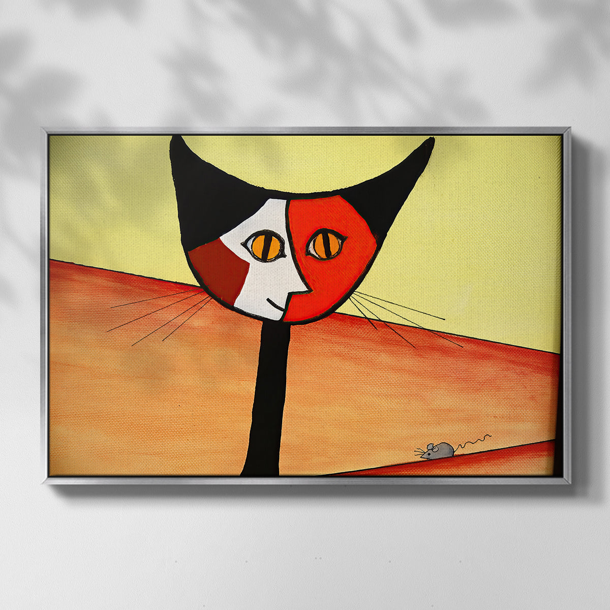 Picasso's Cat–El Gato - Floater Framed Canvas Print